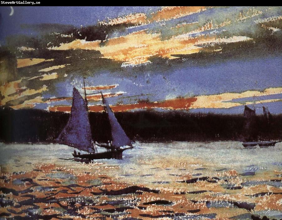 Winslow Homer Gera sunset scene